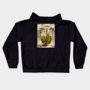 Organ Pipe Cactus in Front of Colonial Church Kids Hoodie